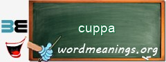 WordMeaning blackboard for cuppa